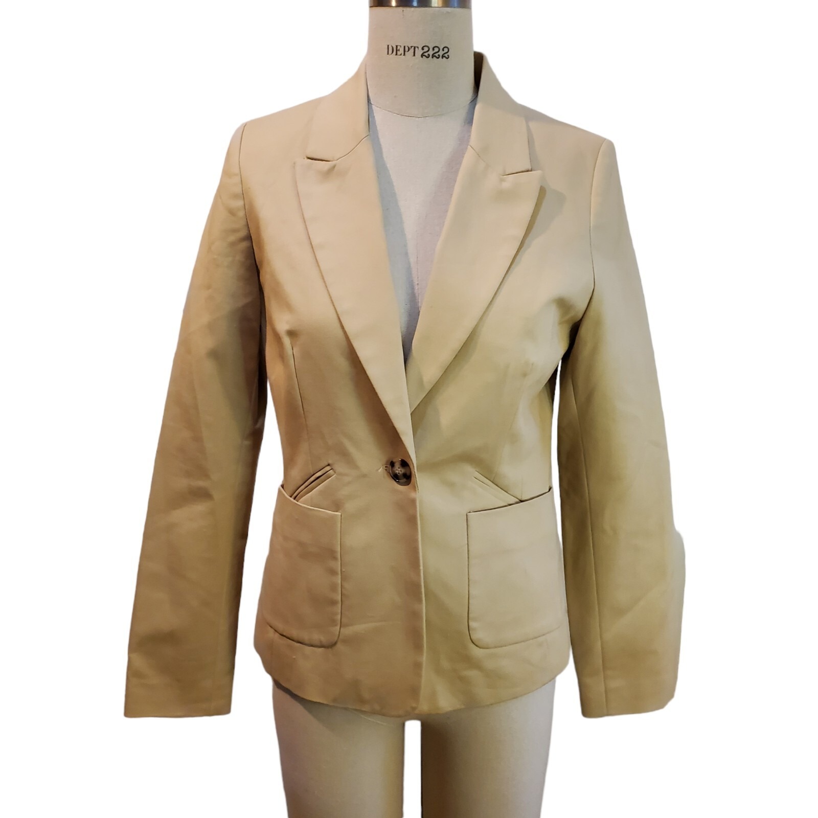 Jules & Leopold Women's Tan One Button Blazer Size M New